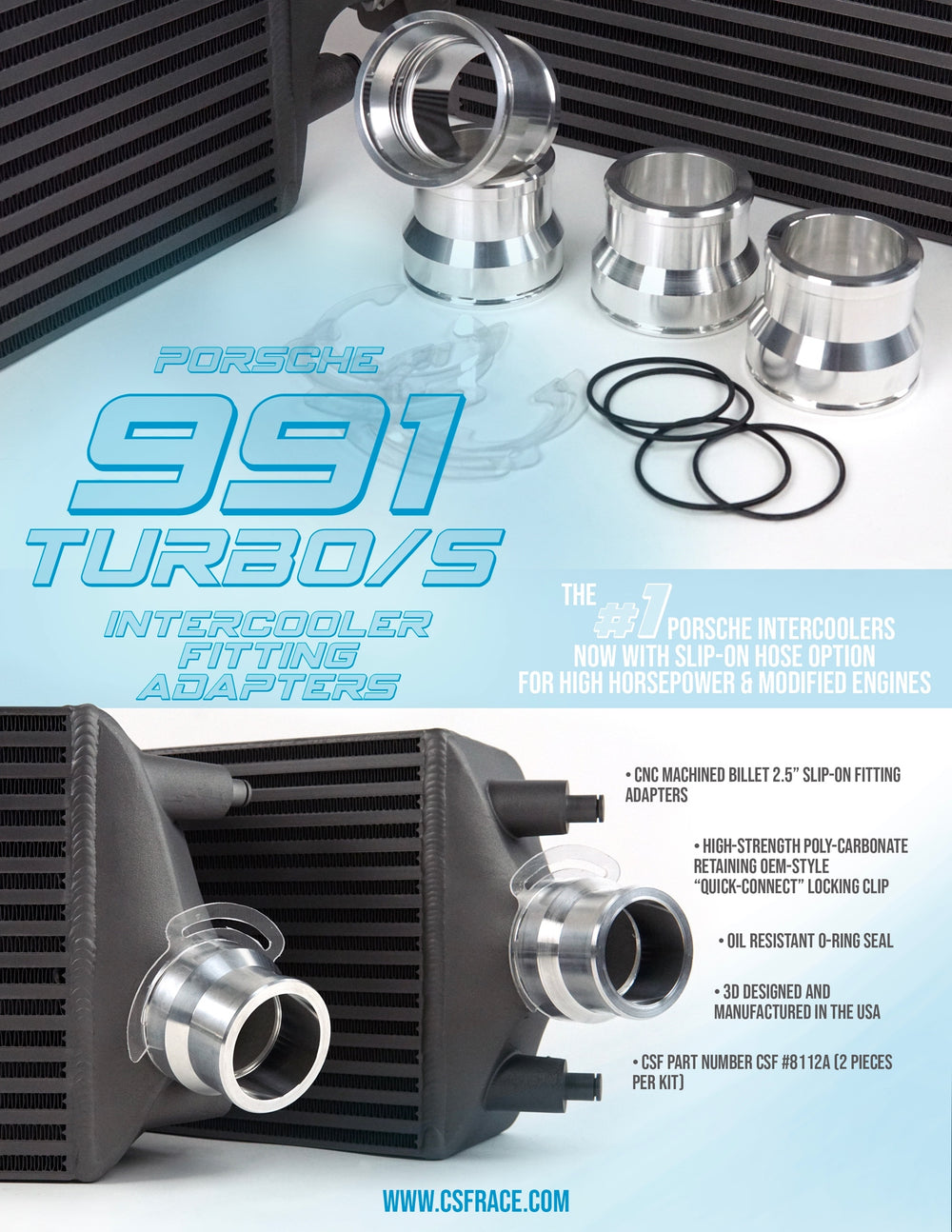 CSF Adapter für Silikonanschlüsse für CSF 991 Ladeluftkühler (2 im Set)
