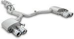 Sportauspuff System für Audi RS6/RS7 Typ C8 - Racing Vorschalldämpfer Ersatzrohr / Sportschalldämpfer (L/R System) / OPT GT Endrohr-Set (4-teilig), Titan gebürstet