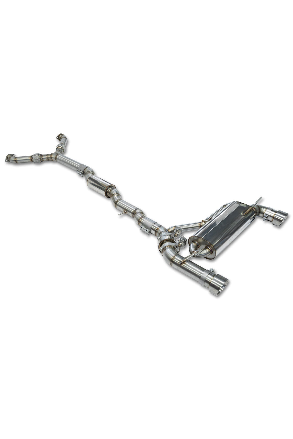 Silence 3.5 - Nissan 350Z - Endrohre Typ 5 - 114mm mit Einsatz -15° abgeschrägt / Mit originaler Y-Pipe