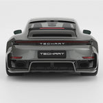 TECHART Heckspoiler III für 992.1/.2 Turbo S - Coupé / GFK Grundkörper mit Carbon Leiste glänzend