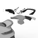 TECHART Heckspoiler III für 992.1/.2 Turbo S - Coupé / CFK Grundkörper mit Carbon Leiste matt