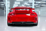 Porsche 991.1 GT3 - Doppelendrohr für GT3, farbig eloxierte Alu-Endrohre rot, schwarz oder silber* und Aluminium Außenhülse in wicrom black, für OEM Endschalldämpfer