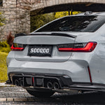 SOOQOO Heckdiffusor Set mit Licht Carbon passend für BMW M3 (G80/G81) M4 (G82/G83)