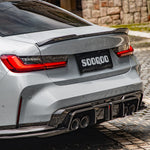 SOOQOO Heckdiffusor Set mit Licht Carbon passend für BMW M4 (G82/G83)