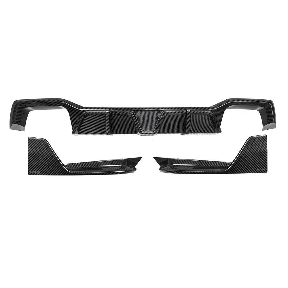 SOOQOO Heckdiffusor ohne Licht Carbon passend für BMW X4 (G02) Facelift