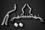 Toyota Supra - Endschalldämpfer bis OEM Trennstelle, CES-3 Steuerung, mit Endrohren aus eloxiertem Aluminium (erhältlich in den Farben Schwarz, Rot und Silber*)mit Carbon Aussenrohr