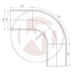Ø80mm Silikonschlauch 90° Bogen schwarz