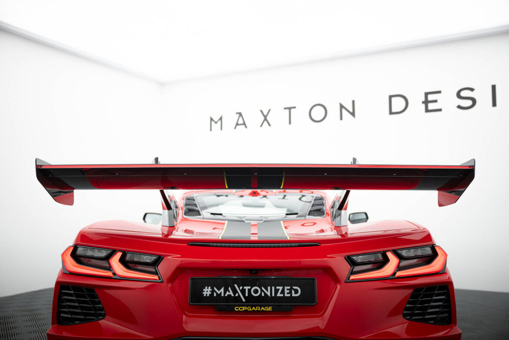 Maxton Carbon Division - Carbon Heckspoiler Heckflügel + LED passend für Chevrolet Corvette C8 (CF-CH-CO-C8-INT-WING4-245-P+LED)