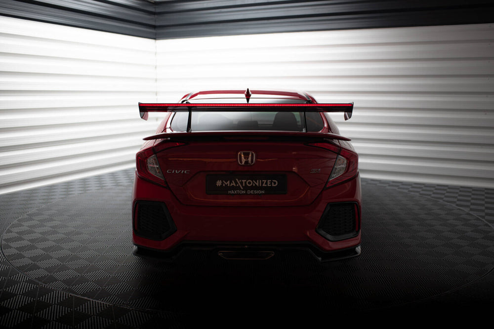 Maxton Carbon Division - Carbon Heckspoiler Heckflügel mit Schwan Halterung + LED passend für Honda Civic SI Mk10