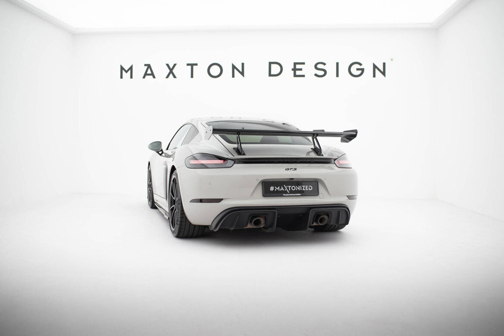 Maxton Carbon Division - Carbon Heckspoiler Heckflügel mit Schwan Halterung V.1 passend für Porsche 718 Cayman 982c