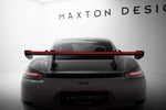 Maxton Carbon Division - Carbon Heckspoiler Heckflügel mit Schwan Halterung V.2 + LED passend für Porsche 718 Cayman 982c