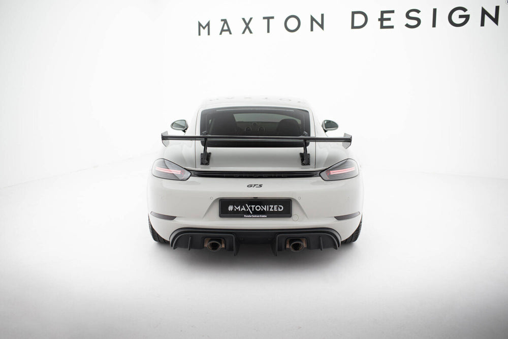 Maxton Carbon Division - Carbon Heckspoiler Heckflügel mit Schwan Halterung V.2 passend für Porsche 718 Cayman 982c
