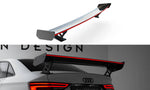 Maxton Carbon Division - Carbon Heckspoiler Heckflügel Standfuß Außen + LED passend für Audi A3 / A3 S-Line / S3 / RS3 Limousine 8V / 8V FL