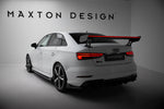 Maxton Carbon Division - Carbon Heckspoiler Heckflügel Standfuß Außen + LED passend für Audi A3 / A3 S-Line / S3 / RS3 Limousine 8V / 8V FL