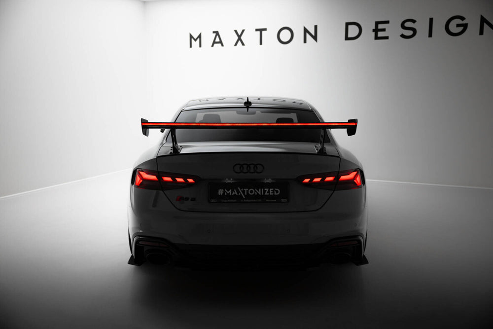 Maxton Carbon Division - Carbon Heckspoiler Heckflügel Standfuß Außen V.2 + LED passend für Audi A5 / A5 S-Line / S5 / RS5 Coupe F5 / F5 FL