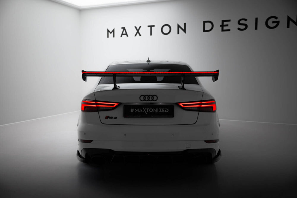Maxton Carbon Division - Carbon Heckspoiler Heckflügel Standfuß Innen + LED passend für Audi A3 / A3 S-Line / S3 / RS3 Limousine 8V / 8V FL