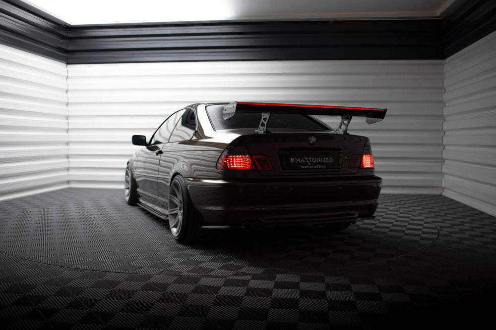 Maxton Carbon Division - Carbon Heckspoiler Heckflügel Standfuß Innen + LED passend für BMW 3er Coupe E46
