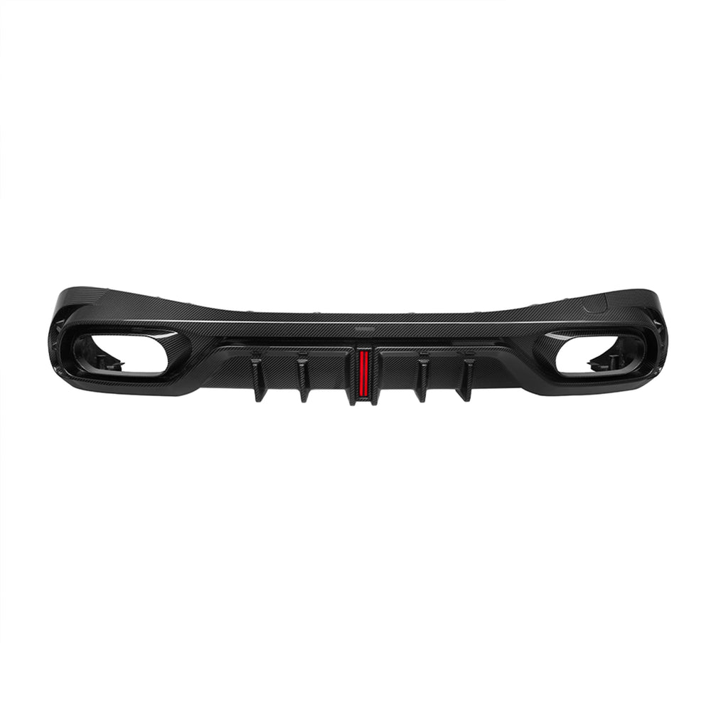 SOOQOO Heckdiffusor Carbon mit Licht passend für Mercedes CLE 53 AMG (C236)