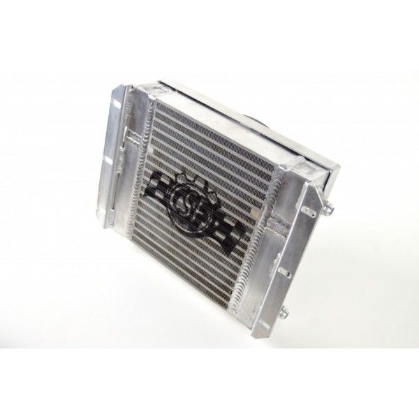 CSF 13.8L x 10H Dual Fluid BAR&PLATE HD OIL COOLER w/ 9' SPAL FAN (1/3 and 2/3 partition)
