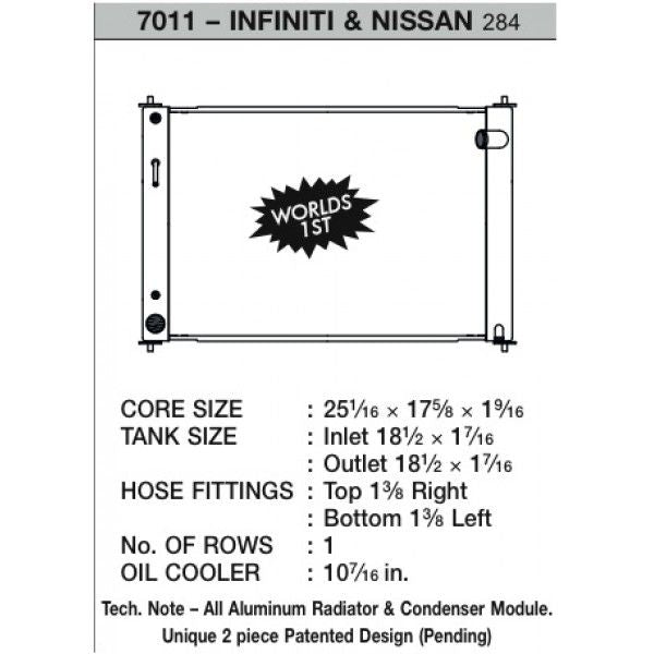 CSF Wärmetauscher Wasserkühler für Nissan 370Z 2008-2017 (Modul - Automatik)