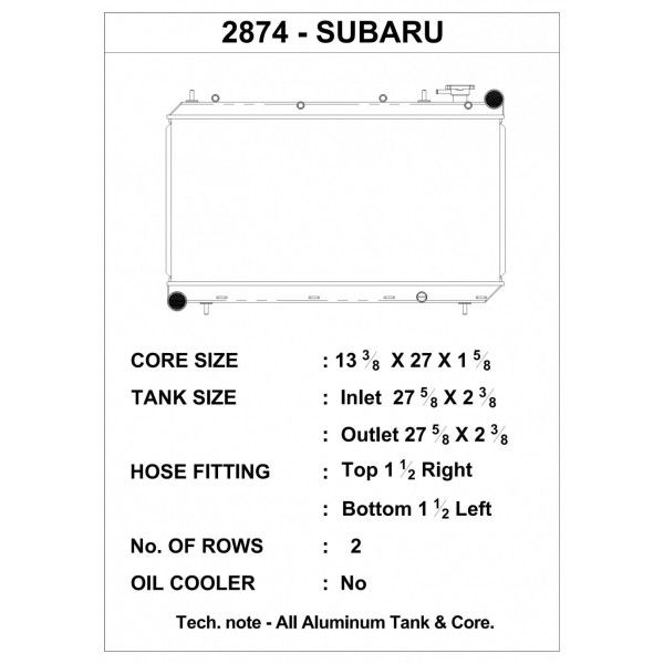CSF Wärmetauscher Wasserkühler für Subaru Impreza 1993-1998 (inkl. Outback Sport)