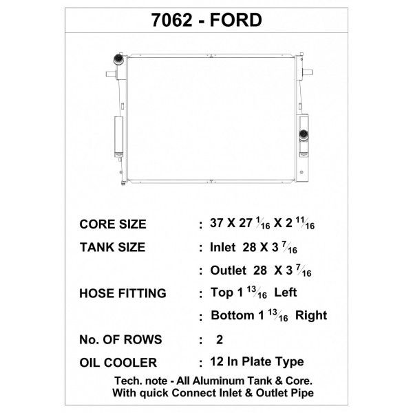 CSF Wärmetauscher Wasserkühler für Ford Super Duty 6.4L Turbo Diesel 2008-2010