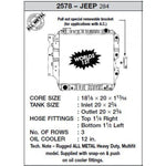 CSF Wärmetauscher Wasserkühler für Jeep Wrangler 1987-2004