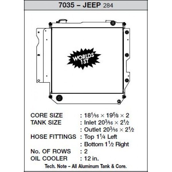CSF Wärmetauscher Wasserkühler für Jeep Wrangler Heavy Duty 2005-2006