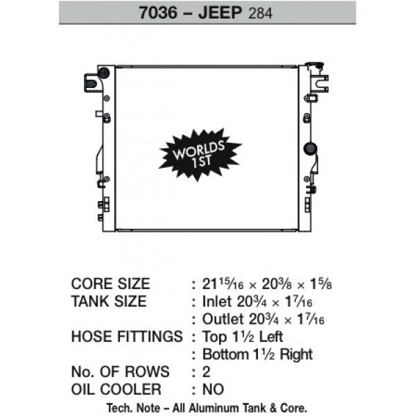 CSF Wärmetauscher Wasserkühler für Jeep Wrangler (JK) Heavy Duty 2007-2015