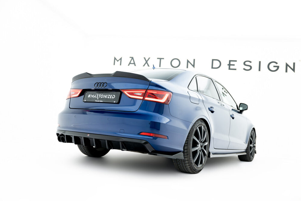 Maxton Parts - Diffusor Flaps passend für Audi A3 Limousine 8V schwarz Hochglanz