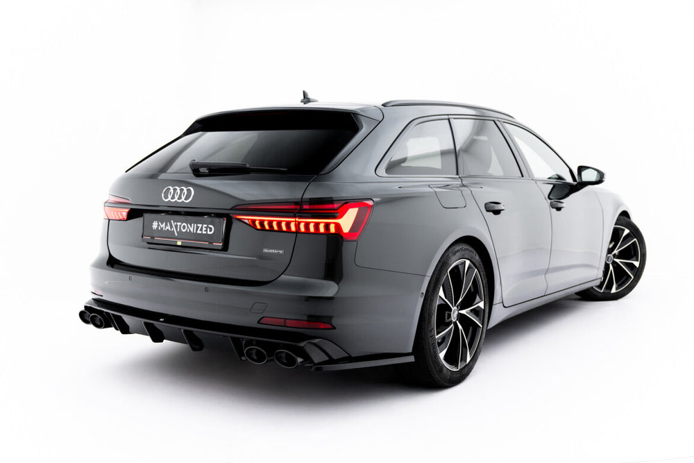Maxton Parts - Diffusor Flaps passend für Audi A6 Limousine / Avant C8 / C8 FL schwarz Hochglanz