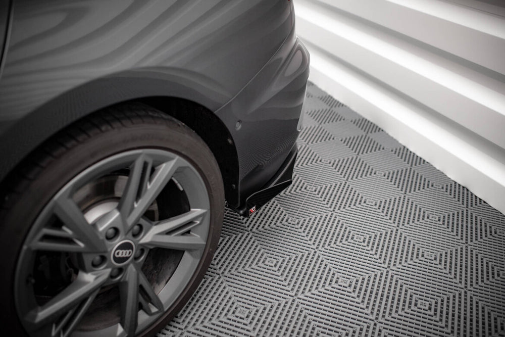 Maxton Parts - Diffusor Flaps passend für Audi S3 Limousine 8Y schwarz Hochglanz (AUS38YSCNC-RSD1B+RSF1-G)