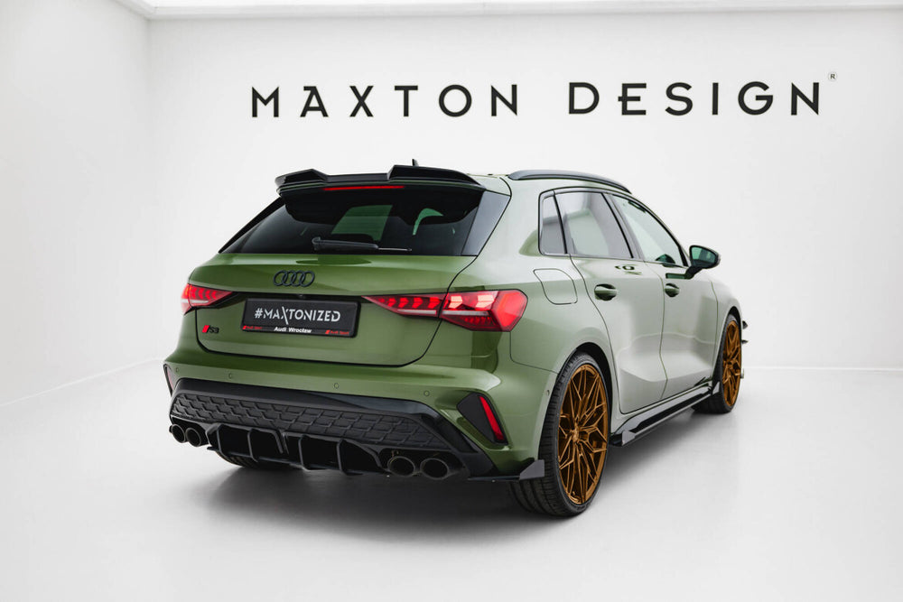 Maxton Parts - Diffusor Flaps passend für Audi S3 Sportback 8Y FL schwarz Hochglanz (AUS38YFCNC-RSD1B+RSF1-G)