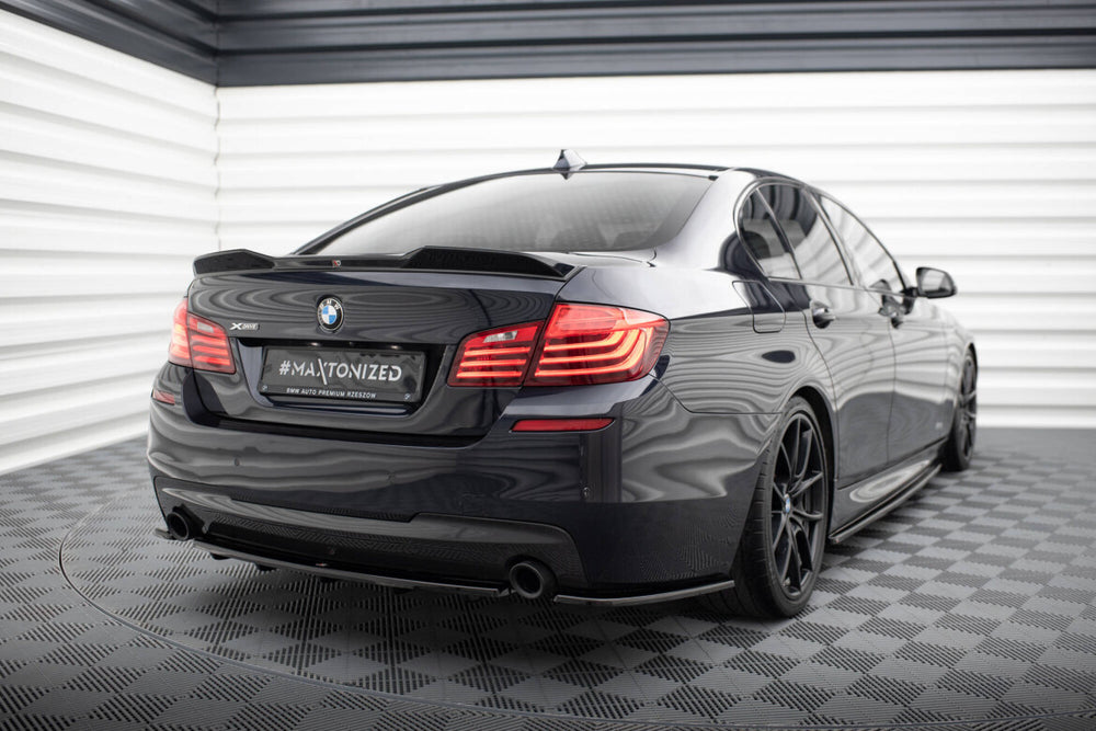 Maxton Parts - Diffusor Flaps passend für BMW 5er M-Paket Limousine /Touring F10/F11 (mit zwei Einzel Endstücken) schwarz Hochglanz