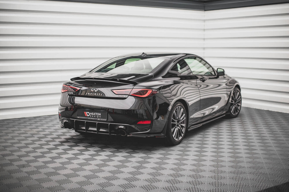 Maxton Parts - Diffusor Flaps passend für Infiniti Q60 S Mk2 schwarz Hochglanz