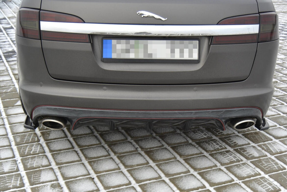Maxton Parts - Diffusor Flaps passend für Jaguar XF (X250) MK1 SPORTBRAKE S-PACK schwarz Hochglanz