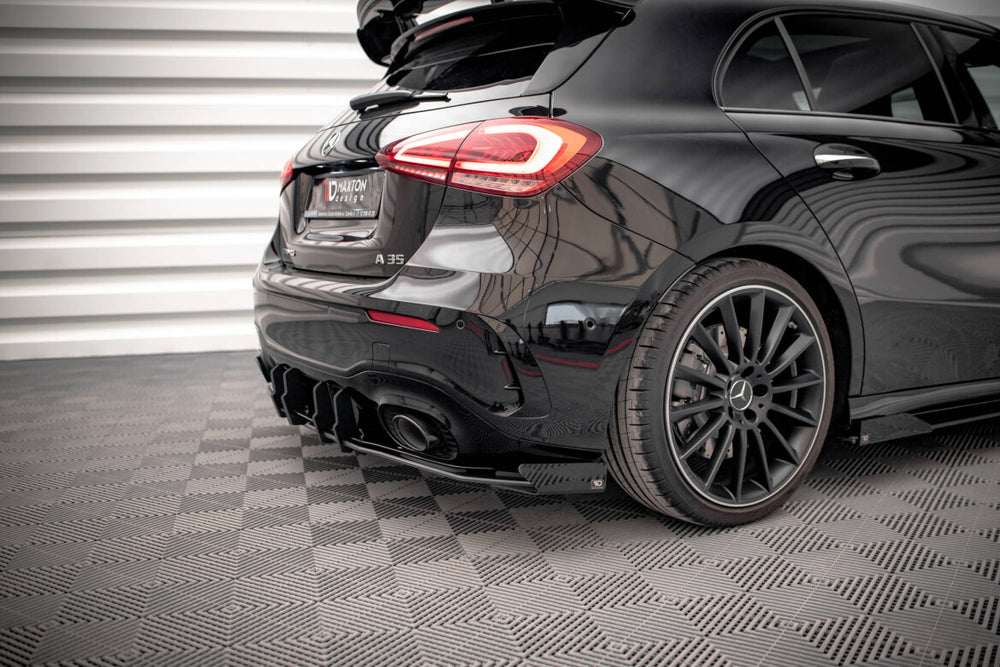 Maxton Parts - Diffusor Flaps passend für Mercedes A35 AMG Hatchback Aero Pack W177 schwarz Hochglanz