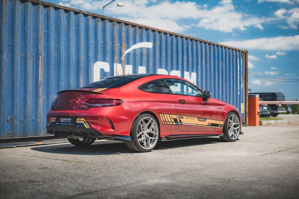 Maxton Parts - Diffusor Flaps passend für Mercedes-AMG C43 Coupe C205 schwarz Hochglanz