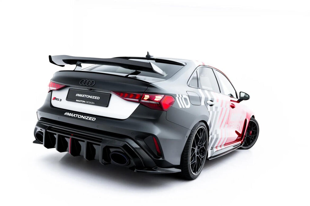 Maxton Parts - Diffusor Flaps V.1 passend für Audi RS3 Limousine 8Y Facelift schwarz Hochglanz