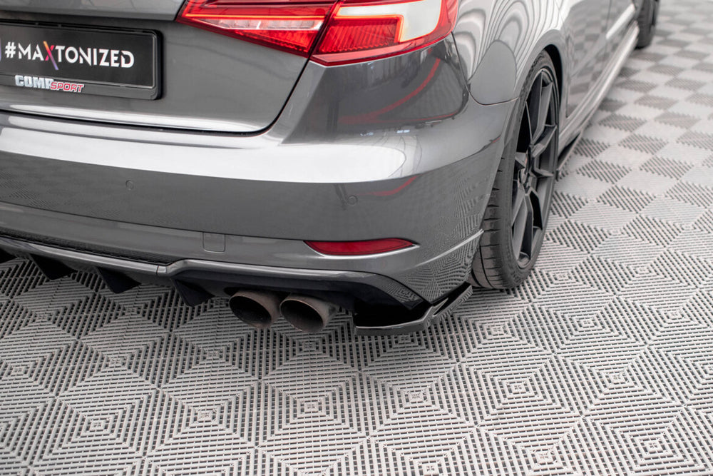 Maxton Parts - Diffusor Flaps V.1 passend für Audi S3 Sportback 8V FL schwarz Hochglanz