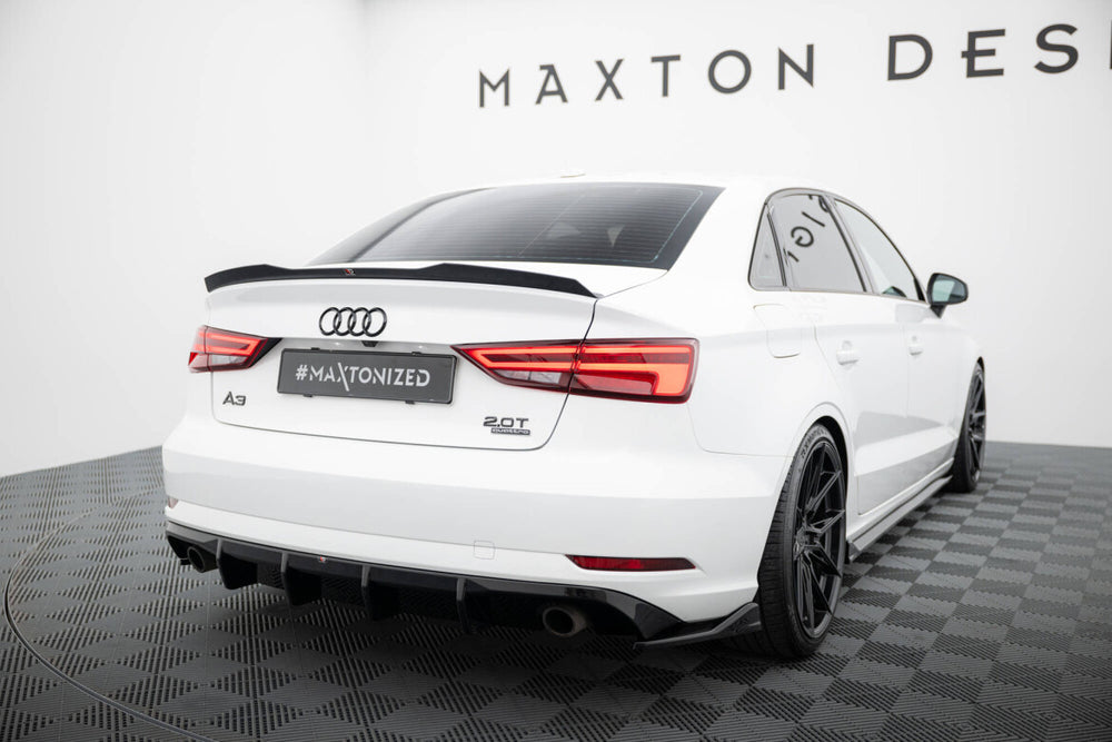 Maxton Parts - Diffusor Flaps V.2 passend für Audi A3 Limousine 8V FL schwarz Hochglanz