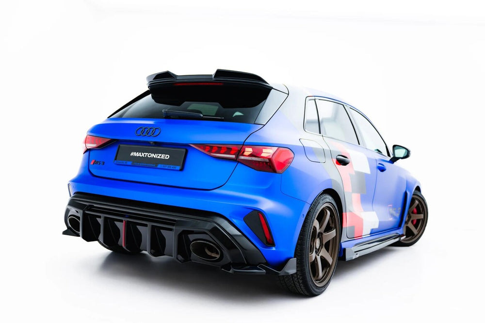 Maxton Parts - Diffusor Flaps V.2 passend für Audi RS3 Sportback 8Y Facelift schwarz Hochglanz