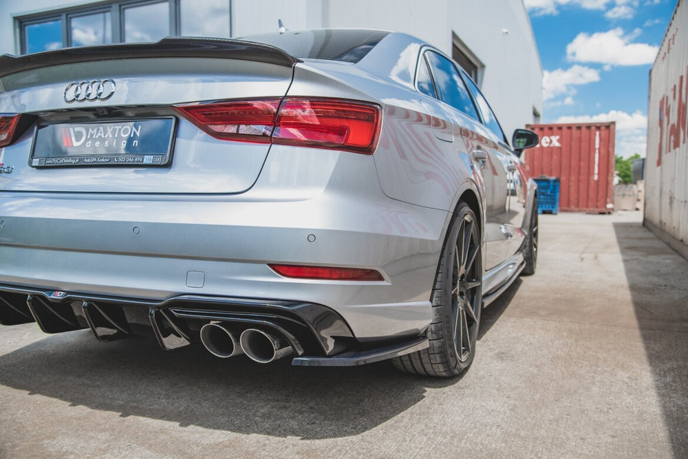 Maxton Parts - Diffusor Flaps V.2 passend für Audi S3 Limousine 8V FL schwarz Hochglanz
