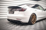 Maxton Parts - Diffusor Flaps V.2 passend für Tesla Model 3 schwarz Hochglanz