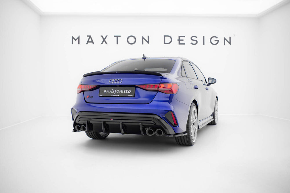 Maxton Parts - Diffusor Flaps V.3 passend für Audi S3 Limousine 8Y FL schwarz Hochglanz