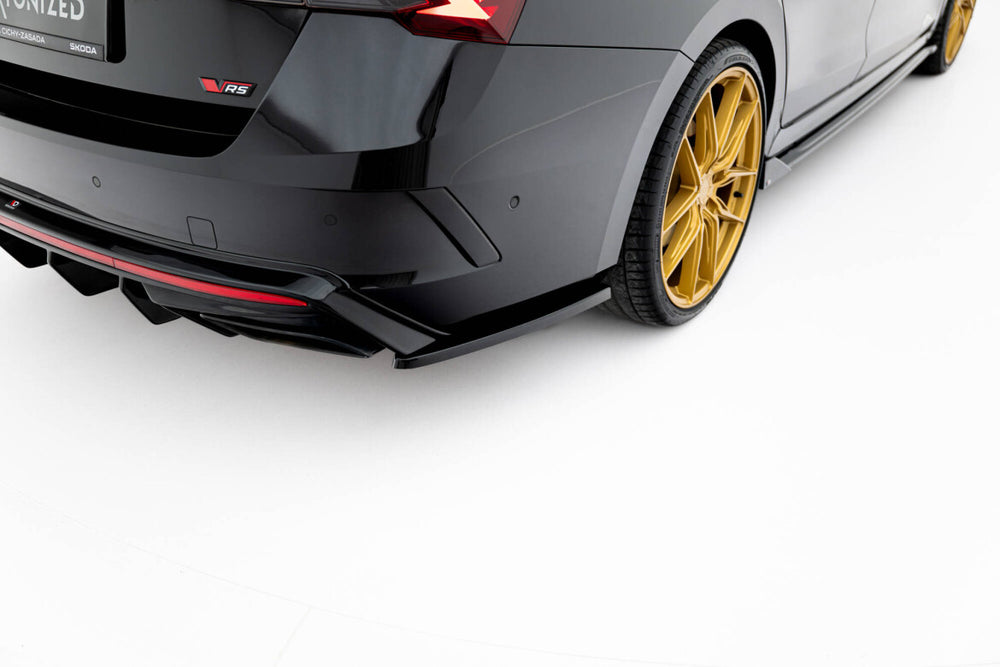 Maxton Parts - Diffusor Flaps V.3 passend für Skoda Octavia RS Liftback / Combi Mk4 FL schwarz Hochglanz