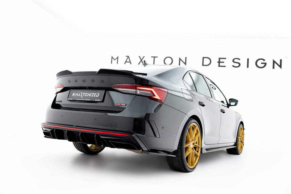 Maxton Parts - Diffusor Flaps V.7 passend für Skoda Octavia RS Liftback / Combi Mk4 schwarz Hochglanz