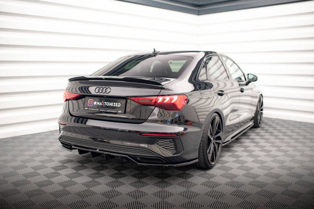 Maxton Parts - Diffusor Heckansatz passend für Audi A3 S-Line Limousine 8Y schwarz Hochglanz