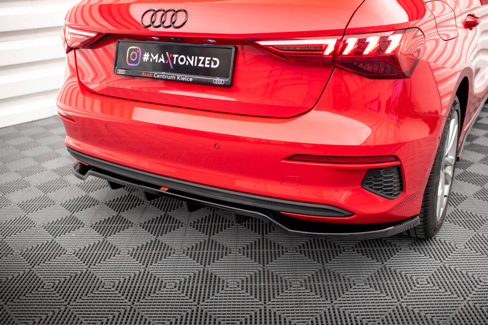 Maxton Parts - Diffusor Heckansatz passend für Audi A3 Sportback 8Y schwarz Hochglanz
