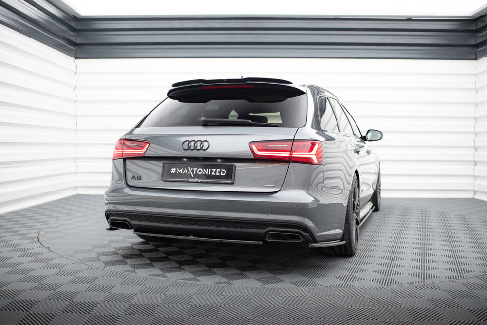 Maxton Parts - Diffusor Heckansatz passend für Audi A6 / A6 C7 S-line/ S6 C7 FL schwarz Hochglanz
